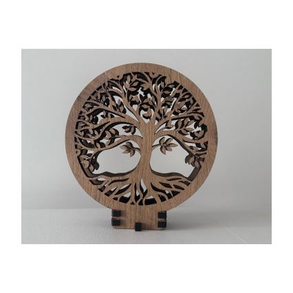 Li-Go 23577/DUB2 - Lampada decorativa da tavolo dimmerabile LED/12W/230V 20x22 cm rovere/Albero della vita