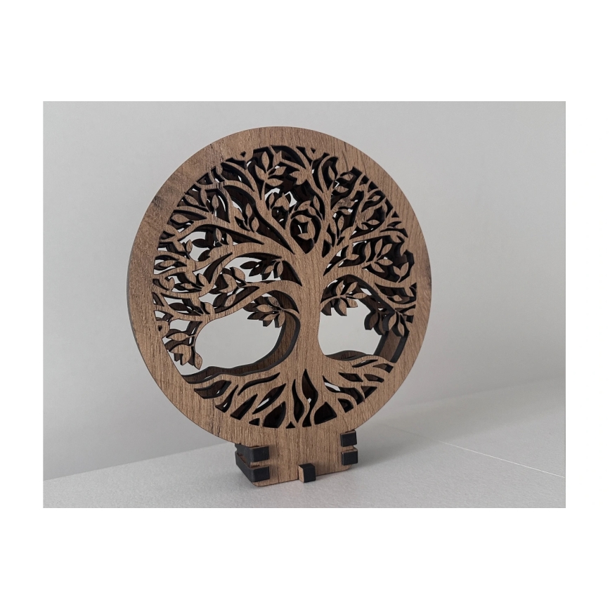 Li-Go 23577/DUB2 - Decorazione da tavolo dimmerabile a LED LED/12W/230V 20x22 cm rovere/Albero della vita