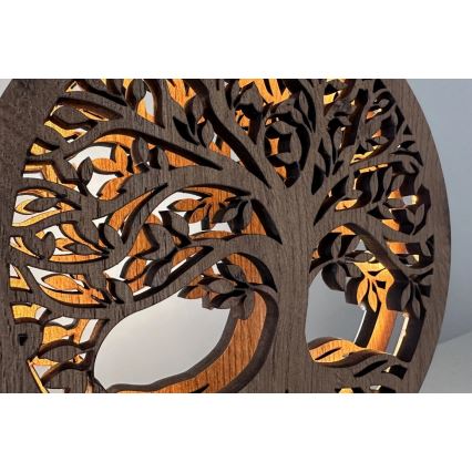 Li-Go 23577/DUB2 - Decorazione da tavolo dimmerabile a LED LED/12W/230V 20x22 cm rovere/Albero della vita