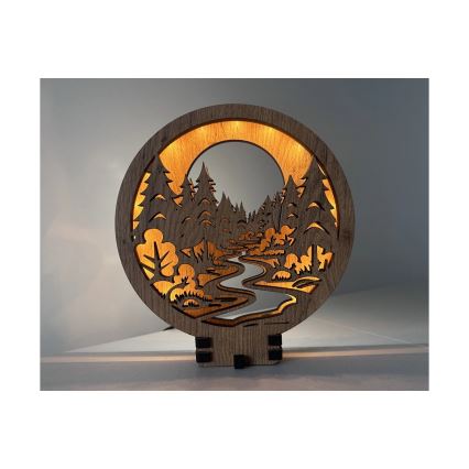 Li-Go 23580/DUB2 - Lampada da tavolo decorativa a LED dimmerabile LED/12W/230V 20x22 cm rovere/Nel bosco