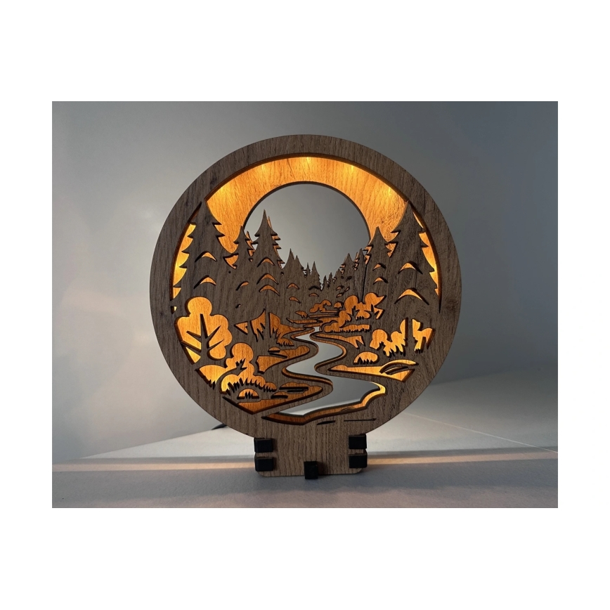 Li-Go 23580/DUB2 - Lampada da tavolo decorativa a LED dimmerabile LED/12W/230V 20x22 cm rovere/Nel bosco