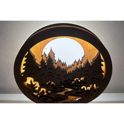 Li-Go 23580/DUB2 - Lampada da tavolo decorativa a LED dimmerabile LED/12W/230V 20x22 cm rovere/Nel bosco