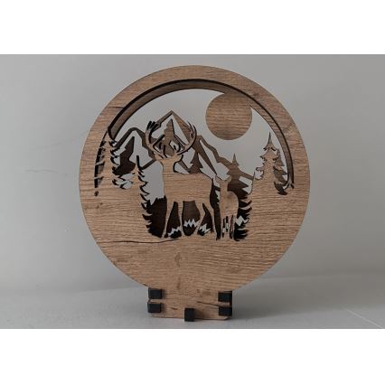 Li-Go 23592/DUB2 - Lampada decorativa da tavolo dimmerabile a LED LED/12W/230V 20x22 cm quercia/cervo e cerva