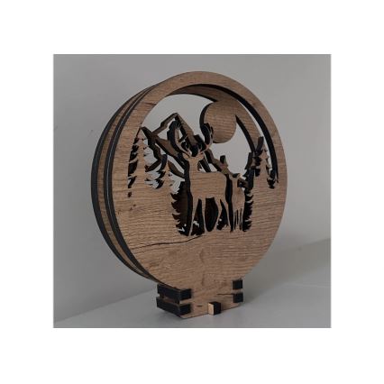 Li-Go 23592/DUB2 - Lampada decorativa da tavolo dimmerabile a LED LED/12W/230V 20x22 cm quercia/cervo e cerva