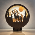 Li-Go 23592/DUB2 - Lampada decorativa da tavolo dimmerabile a LED LED/12W/230V 20x22 cm quercia/cervo e cerva