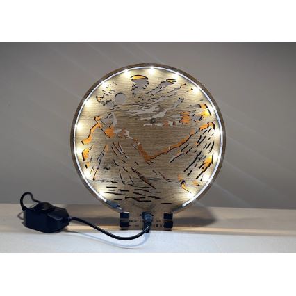 Li-Go 23595/DUB2 - Lampada decorativa da tavolo dimmerabile a LED/12W/230V 20x22 cm rovere/Orsi