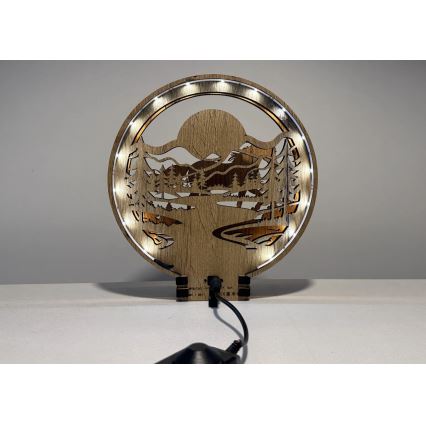 Li-Go 23598/DUB2 - Lampada da tavolo decorativa dimmerabile a LED LED/12W/230V 20x22 cm rovere/cavallo