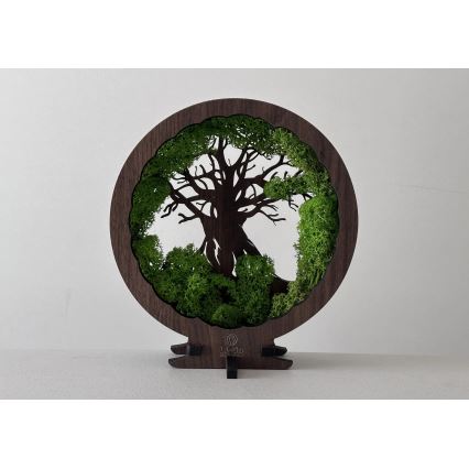 Li-Go 23604/DUB2 - Lampada da tavolo decorativa dimmerabile a LED/12W/230V 20x22 cm rovere/muschio e albero