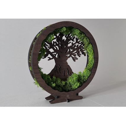 Li-Go 23604/DUB2 - Lampada da tavolo decorativa dimmerabile a LED/12W/230V 20x22 cm rovere/muschio e albero