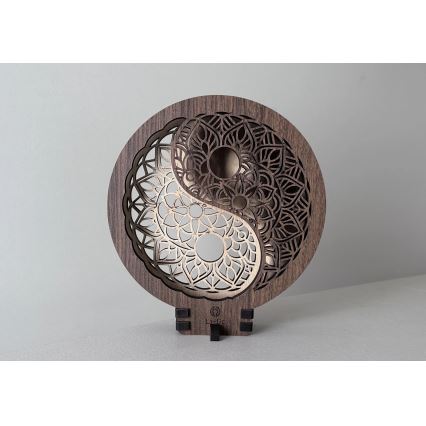 Li-Go 23607/O - Decorazione da tavolo LED dimmerabile LED/12W/230V 20x22 cm noce/Yin Yang