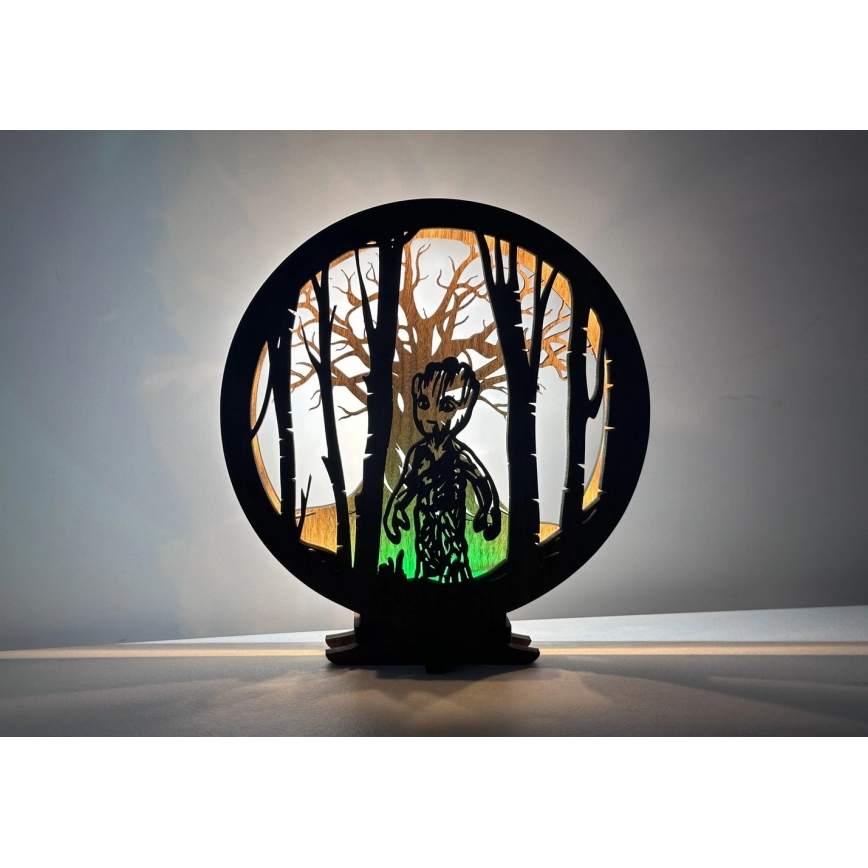 Li-Go 23613/DUB2 - Decorazione da tavolo dimmerabile a LED, 12W/230V, 20x22 cm, rovere/Grut