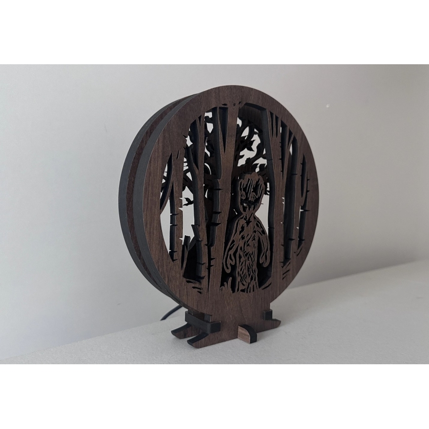 Li-Go 23613/DUB2 - Decorazione da tavolo dimmerabile a LED, 12W/230V, 20x22 cm, rovere/Grut