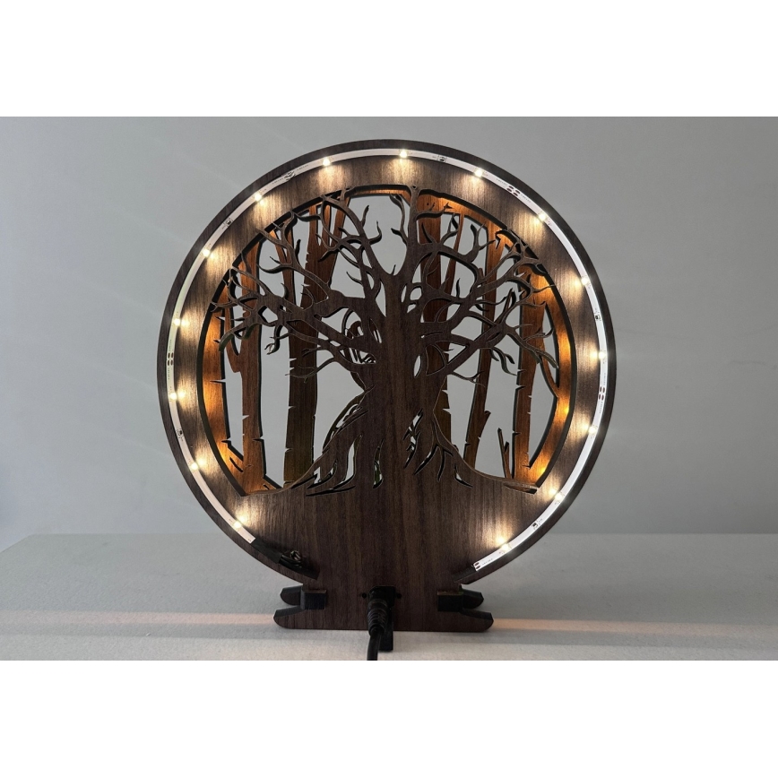 Li-Go 23613/DUB2 - Lampada decorativa da tavolo LED dimmerabile LED/12W/230V 20x22 cm rovere/Grut