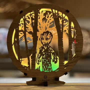 Li-Go 23613/DUB2 - Lampada decorativa da tavolo LED dimmerabile LED/12W/230V 20x22 cm rovere/Grut