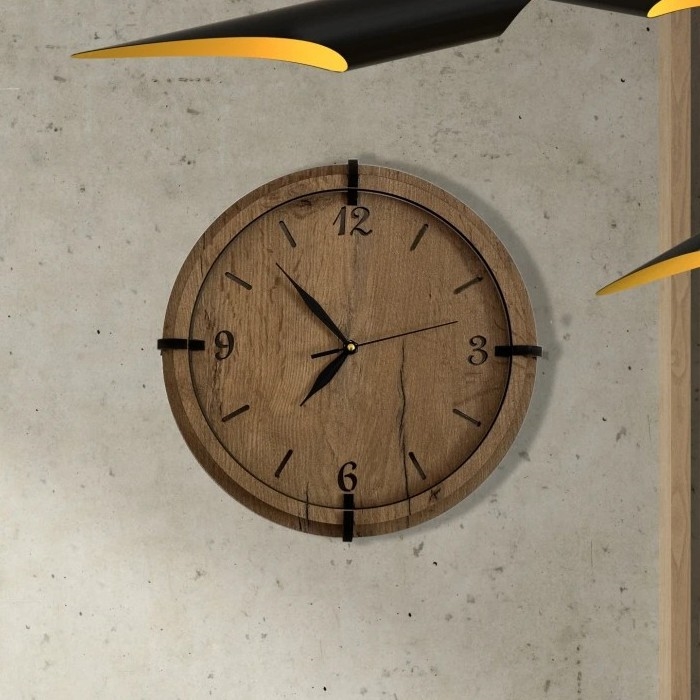 Li-Go 23628/DUB3 - Orologio da parete LED/1xAA Ø 32 cm rovere chiaro/tondo