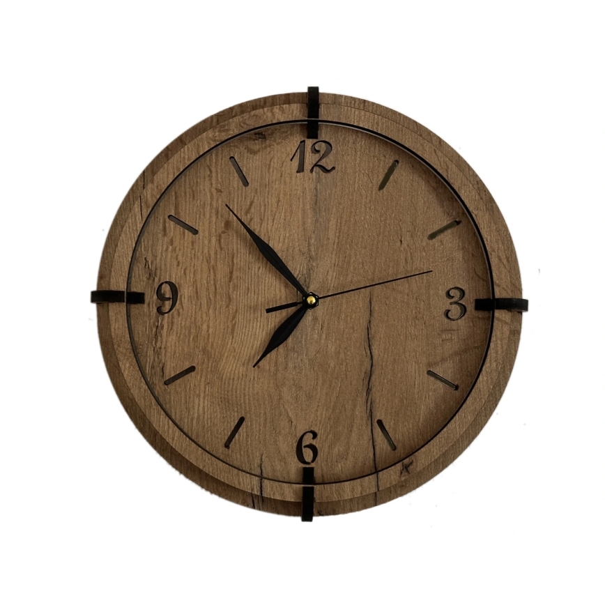 Li-Go 23628/DUB3 - Orologio da parete LED/1xAA Ø 32 cm rovere chiaro/tondo