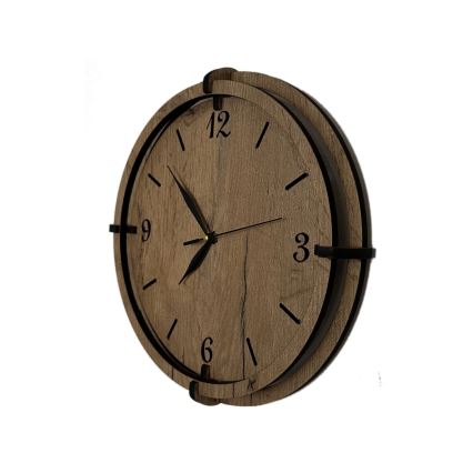 Li-Go 23628/DUB3 - Orologio da parete LED/1xAA Ø 32 cm rovere chiaro/tondo