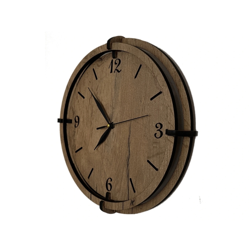 Li-Go 23628/DUB3 - Orologio da parete LED/1xAA Ø 32 cm rovere chiaro/tondo