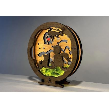 Li-Go 23634/DUB2 - Decorazione da tavolo LED dimmerabile LED/12W/230V 20x22 cm rovere/Il piccolo principe con la rosa