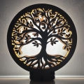 Li-Go 23648/DUB2 - Decorazione da tavolo dimmerabile LED/12W/230V 30x31 cm rovere/Albero della vita