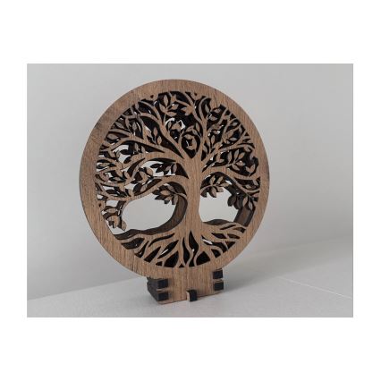 Li-Go 23648/DUB2 - Lampada decorativa da tavolo LED dimmerabile LED/12W/230V 30x31 cm rovere/Albero della vita