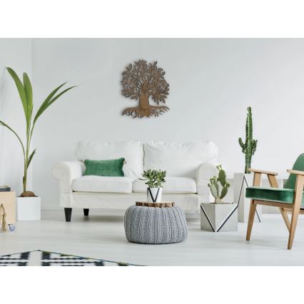 Li-Go 23673/DUB2 - Decorazione da parete dimmerabile a LED 10W/5V 20000 mAh 45x55 cm rovere + telecomando