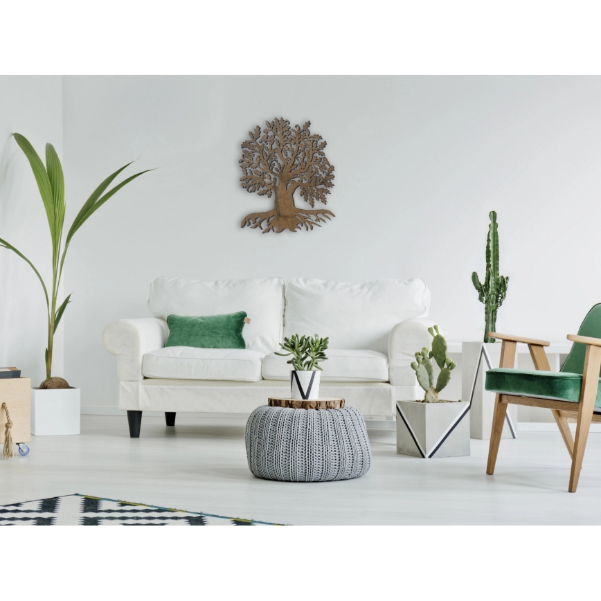 Li-Go 23673/DUB2 - Decorazione da parete dimmerabile a LED 10W/5V 20000 mAh 45x55 cm rovere + telecomando