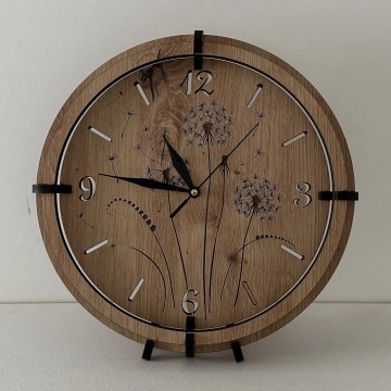 Li-Go 23682/DUB5 - Orologio in legno 1xAA Ø 32 cm rovere/soffione