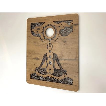 Li-Go 4421/A/4 - Decorazione da parete dimmerabile a LED LED/10W/5V 30000 mAh 70x90 cm rovere/chakra