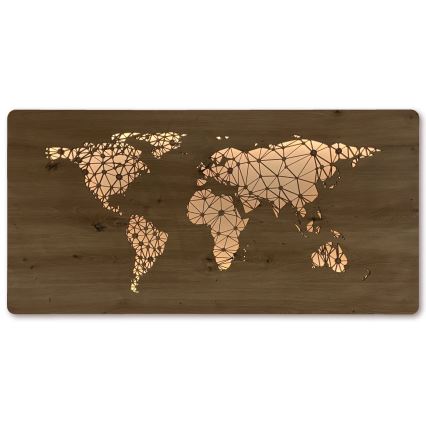 Li-Go 4457/A/4 - Decorazione da parete dimmerabile a LED LED/10W/5V 30000 mAh 120x60 cm rovere/Mappa del mondo