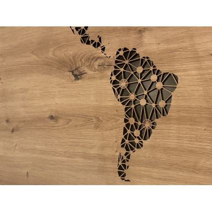 Li-Go 4457/A/4 - Decorazione da parete dimmerabile a LED LED/10W/5V 30000 mAh 120x60 cm rovere/Mappa del mondo