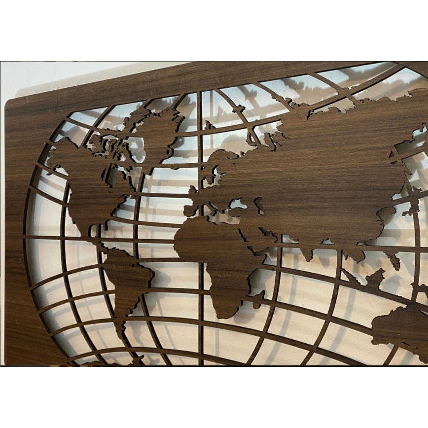 Li-Go 4709/DUB2 - LED RGBW dimmerabile decorazione da parete LED/24W/230V 125x74 cm rovere/mappa del mondo paralleli + telecomando