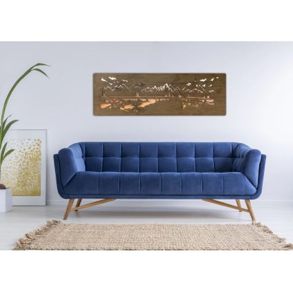 Li-Go 4778/A/4 - Decorazione da parete LED dimmerabile LED/10W/5V 30000 mAh 120x40 cm rovere/Lago