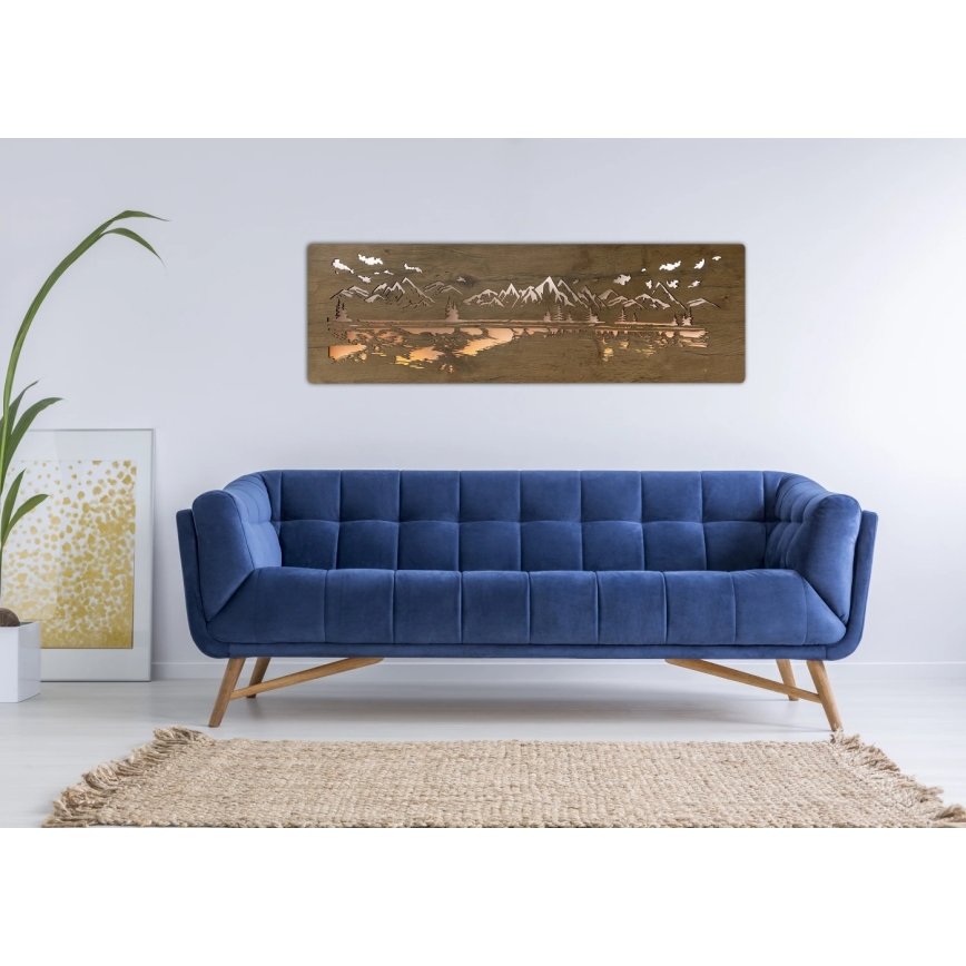 Li-Go 4778/A/4 - Decorazione da parete LED dimmerabile LED/10W/5V 30000 mAh 120x40 cm rovere/Lago