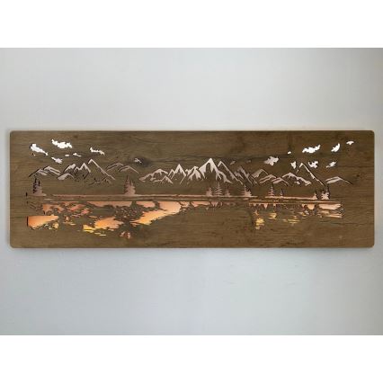 Li-Go 4778/A/4 - Decorazione da parete LED dimmerabile LED/10W/5V 30000 mAh 120x40 cm rovere/Lago