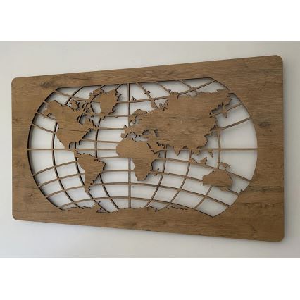Li-Go 4868/DUB2 - Decorazione da parete dimmerabile a LED LED/24W/230V 110x60 cm rovere/Mappa del mondo paralleli