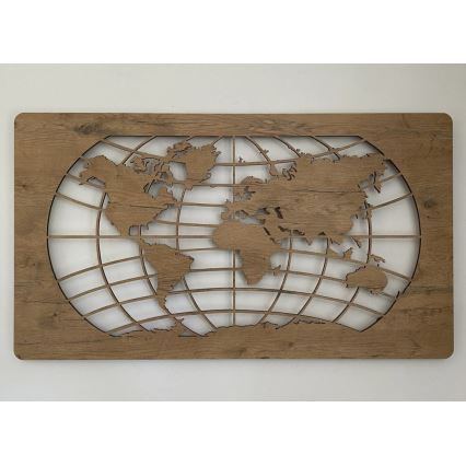 Li-Go 4868/DUB2 - Decorazione da parete dimmerabile a LED LED/24W/230V 110x60 cm rovere/Mappa del mondo paralleli