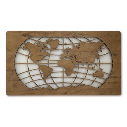 Li-Go 4868/DUB2 - Decorazione da parete dimmerabile a LED LED/24W/230V 110x60 cm rovere/Mappa del mondo paralleli