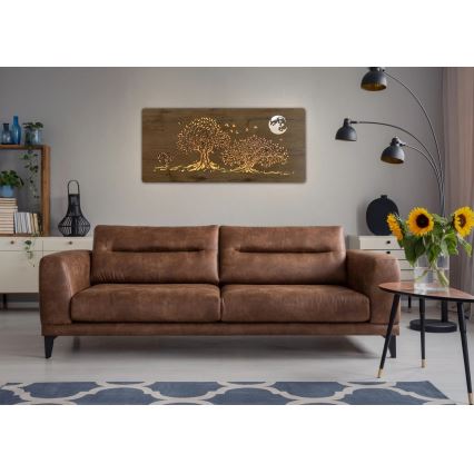 Li-Go 5042/DUB2 - Decorazione murale dimmerabile a LED/24W/230V 110x50 cm rovere/Tre querce e la luna