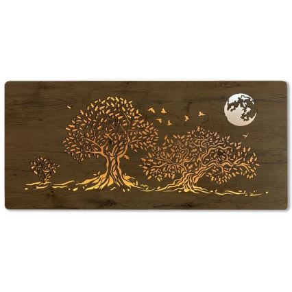 Li-Go 5042/DUB2 - Decorazione murale dimmerabile a LED/24W/230V 110x50 cm rovere/Tre querce e la luna