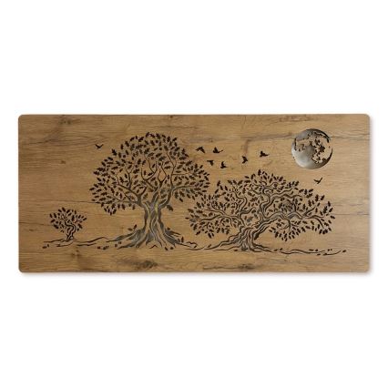 Li-Go 5042/DUB2 - Decorazione murale dimmerabile a LED/24W/230V 110x50 cm rovere/Tre querce e la luna