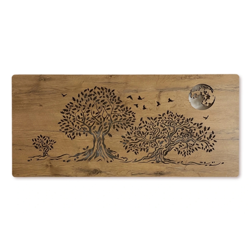 Li-Go 5042/DUB2 - Decorazione murale dimmerabile a LED/24W/230V 110x50 cm rovere/Tre querce e la luna