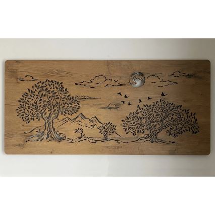 Li-Go 5478/DUB2 - Decorazione da parete dimmerabile a LED/24W/230V 130x60 cm rovere/Quattro querce e luna