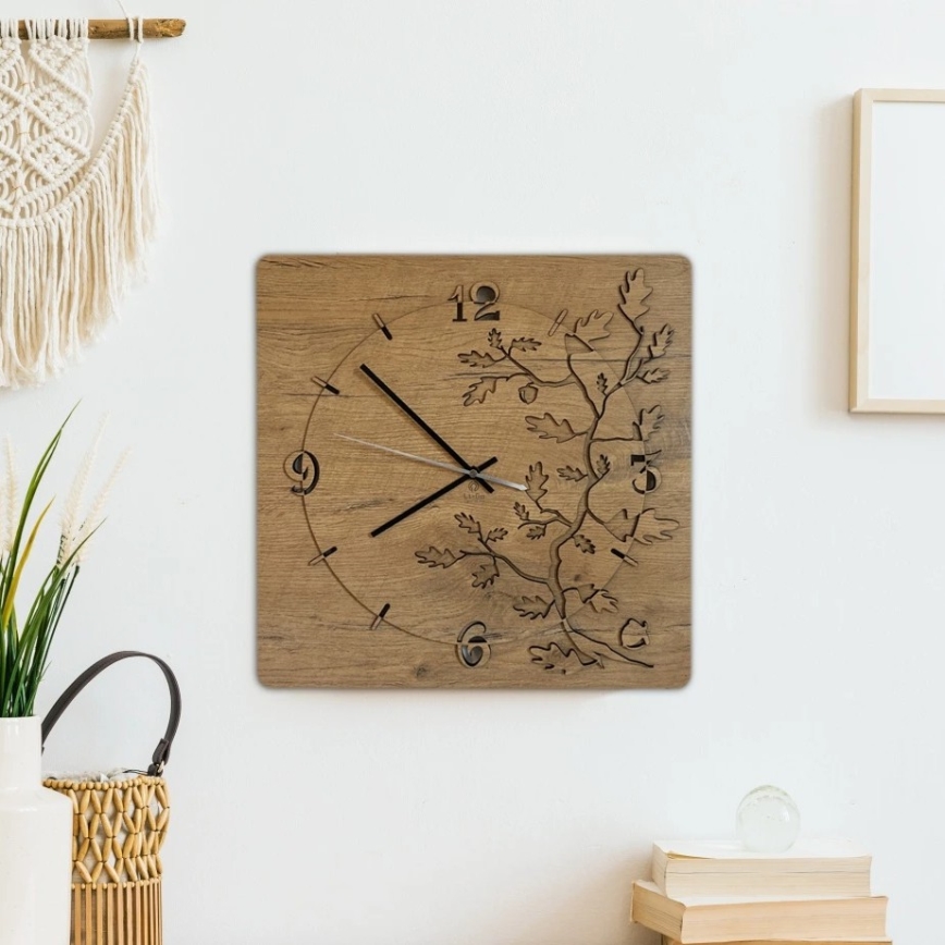 Li-Go 5499/DUB2 - Orologio da parete 1xAA 40x40 cm rovere