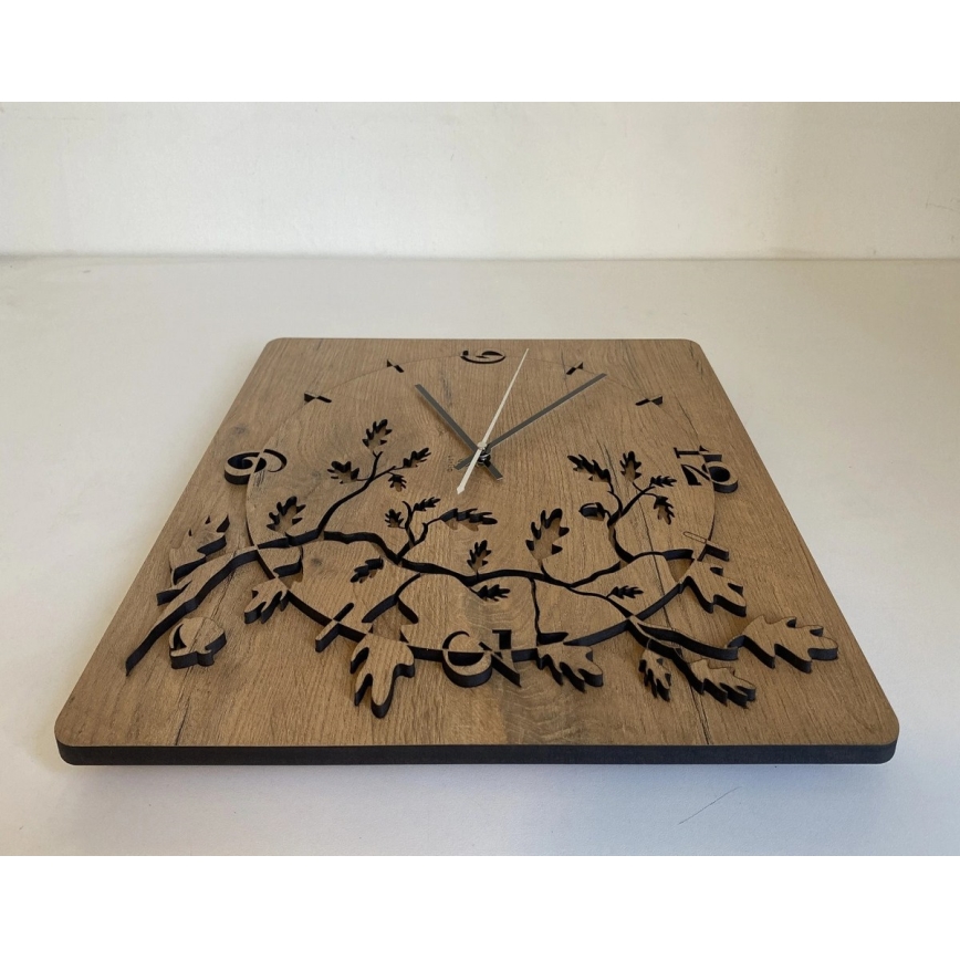 Li-Go 5499/DUB2 - Orologio da parete 1xAA 40x40 cm rovere