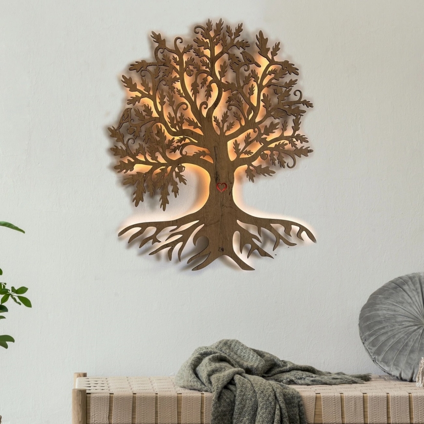 Li-Go 5732/DUB/S2 - Decorazione da parete LED dimmerabile LED/10W/5V 20000 mAh 68x80 cm rovere