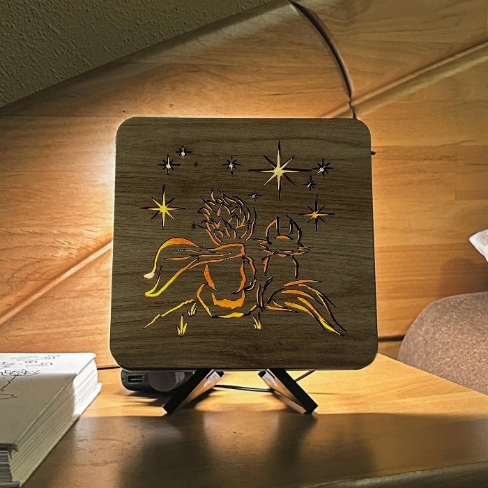 Li-Go 5788/DUB2 - Lampada decorativa da tavolo LED/12W/230V 19x19 cm rovere/Il Piccolo Principe