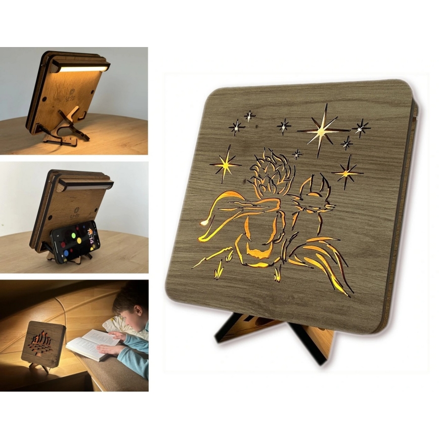 Li-Go 5788/DUB2 - Lampada decorativa da tavolo LED/12W/230V 19x19 cm rovere/Il Piccolo Principe