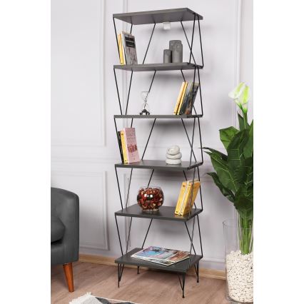 Libreria BALABAN 165x48 cm antracite/nero