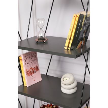 Libreria BALABAN 165x48 cm antracite/nero